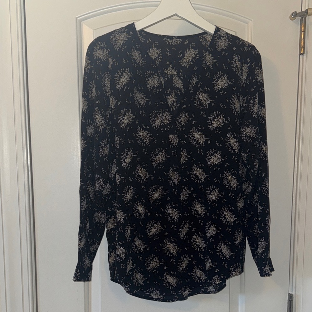 Joie Black and Cream Floral Blouse